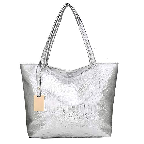 WFZ17 - Bolso de Mano de Piel sintética para Mujer, diseño de cocodrilo, Gran Capacidad