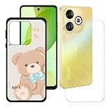 BMPNLSZ Coque pour Itel P55 NFC, Silicone TPU Cover Souple Cristal Bumper Housse tui Case + Film Protecteur Verre tremp cran pour Itel P55 NFC (6,6
