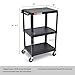 Line Leader AV Cart - Includes Height Adjustable Top Shelf - 15 ft Power Cord with Cord Management Included - Easy to Assemble (42 x 24 x 18 / Black)