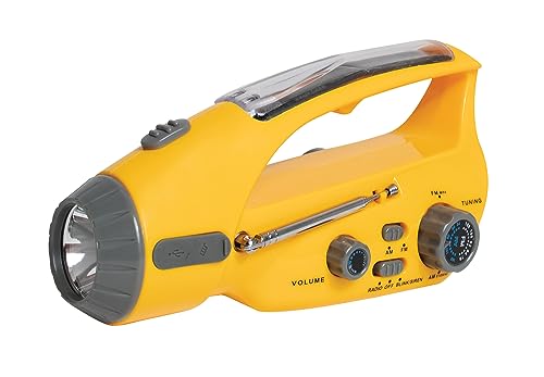 Lampe solaire manivelle avec radio AM FM Rothco jaune d'urgence
