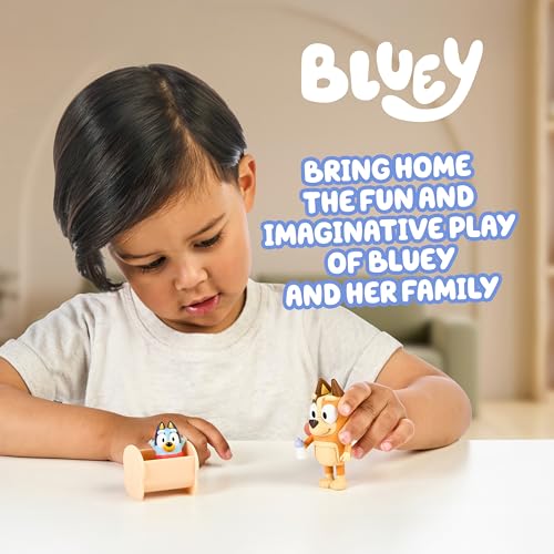 Bluey Baby Race Toy Figurines Pack of 2, Articulated Character Toys with Chilli, and Baby in Cradle Accessory, Small Action Figures Ages 3+ by Bluey - Image 2