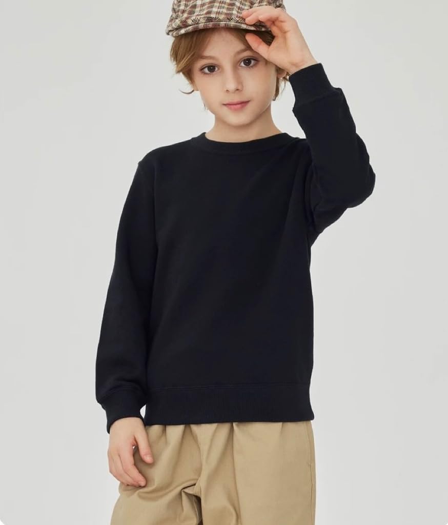 2-Pack Unisex Kids Crewneck Sweatshirt Long Sleeve Cotton Pullover Tops For Boys and Girls(Thin) - Image 6