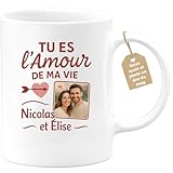 quotedazur Café-Croissant - Mug Personnalisé Tu Es L'Amour De Ma Vie...