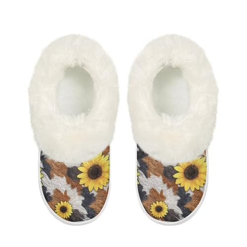 chaqlin Womens Fuzzy Slippers Animal Print Fluffy Platform Slippers Indoor/Outdoor Shoes Warm Winter House Shoes2