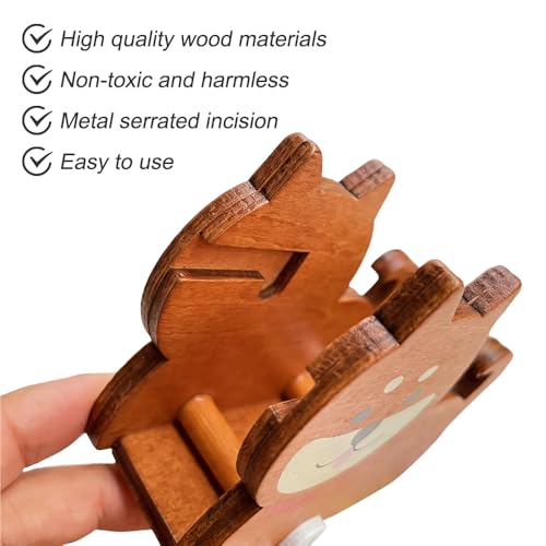 LdawyDE Klebebandabroller, Klebebandspender Holz, Shiba Inu Abroller Klebeband für Klebefilm bis 15-20 mm, Süße Klebestreifen Abroller für Kinder, Lustige Geschenke für Studenten und Kollegen, Braun