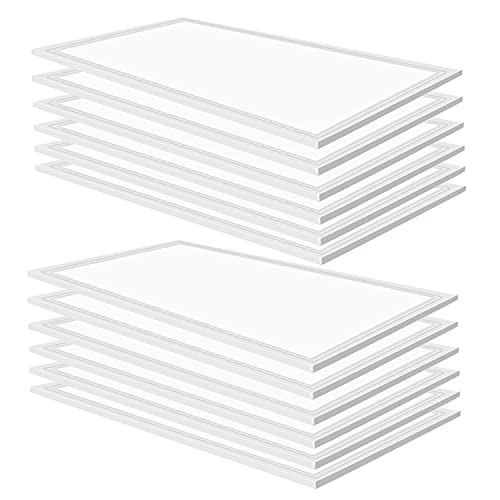2x4 LED Panel Light Fixture, 12Pack, 5000K Daylight White,75W 7800lm,0-10V Dimmable, LED Flat Panel Light, Recessed Edge-Lit Drop Led Panel Ceiling Light,Works from100-277V AC(12 Pack of 2x4FT)