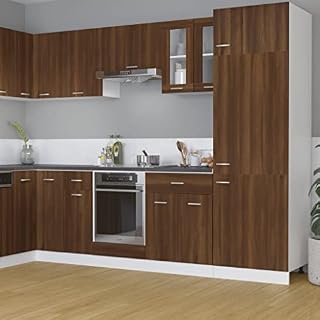Wall Mounted Kitchen Cabinet, Kitchen Wall Cabinet Hanging Cupboard Storage Cabinet Unit Hanging Glass Cabinet Brown Oak 60x31x60 cm Engineered Wood
