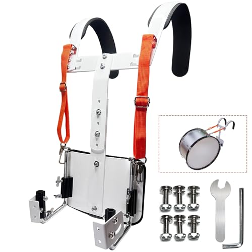 Tceapoo Snare Drum Carrier, Adjustable Snare Drum Strap Marching Band Snare Drum Harness Percussion Accessory Percussion Instrument Supplies (White)