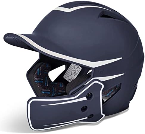 CHAMPRO mens Legend Plus HX Batting Helmet, Navy, White, Large US
