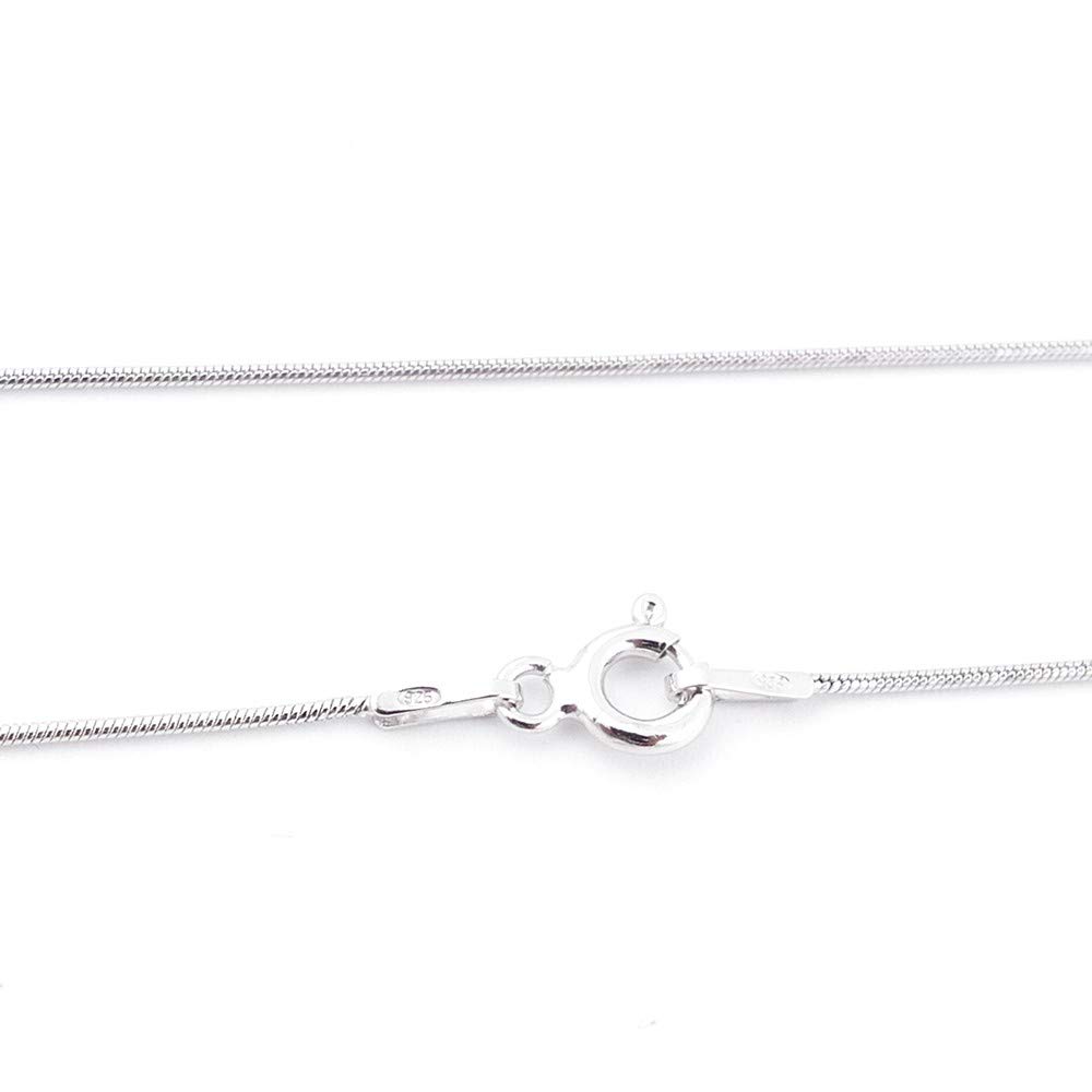 ARITZI Collar - Fina Plata De Ley 925 - Cadena Cola de Ratón - 0,80 mm - en largos de 40, 45, 50 & 60 cm. Fabricado en Italia con baño de Rodio.