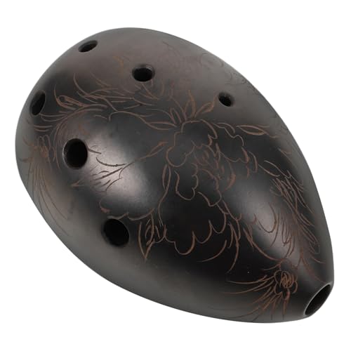 Yardwe Portable Musical Instrument 8 Hole Pear Shape Ocarina for Boys and Girls Adults Easy to Play Black
