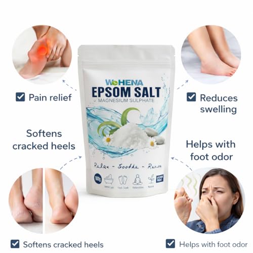 Image of Epsom Salt 900 gm | Pure Magnesium Sulfate for Bath, Muscle Relaxation, Foot Soak, Spa Therapy & Plant Care