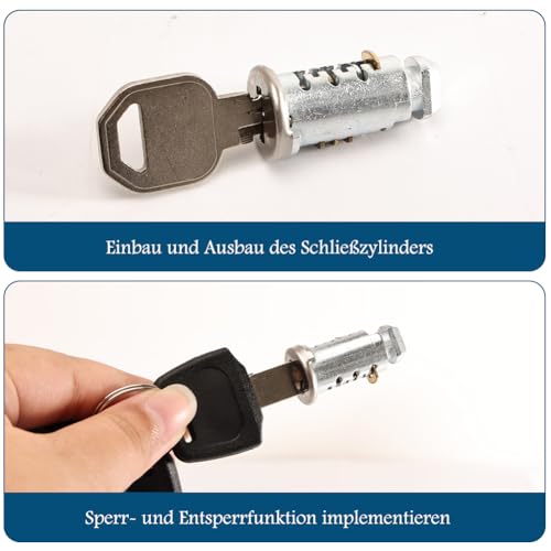 4-teiliges Schlosskerne für Thule, Dachgepäckträger-Sicherheitsschloss mit 4 Schlüssel und 1 Kontrollschlüssel, Dachträgerschlösser für Dachboxen Dachgepäckträger, Fahrradträgerschloss, Türme