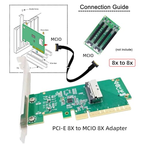 Adaptateur PCIe 5.0 vers MICO 8I carte d'extension NVMe GPU pour PC de bureau - 3