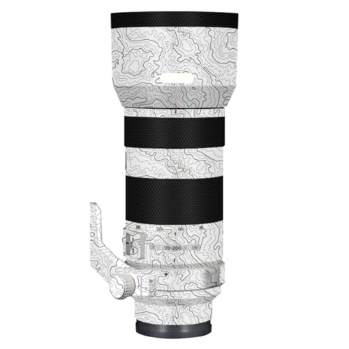 Funda protectora adhesiva para lente de cámara Sony FE 70-200mm F4 G, estilo piel (blanco contorno)