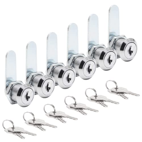 Uenhoy 6 Pack Cabinet Cam Locks Keyed Alike, 3/4" (20Mm) Cam Lock Set For Cabinets Drawers Mailbox Tool Box Rv, File Cabinet Locks With Keys #TOP24