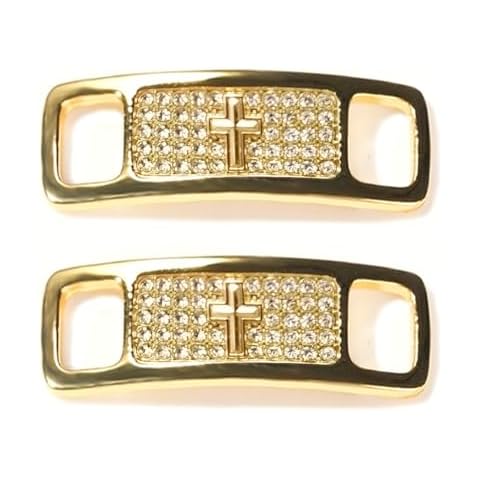 Zigvert Hip Hop Stylish Shoe Decoration Charms, Bling Diamond Shoe Lace Tag, Shoelaces Buckle for Sneakers, Boots, Runners,1 Pair Cover