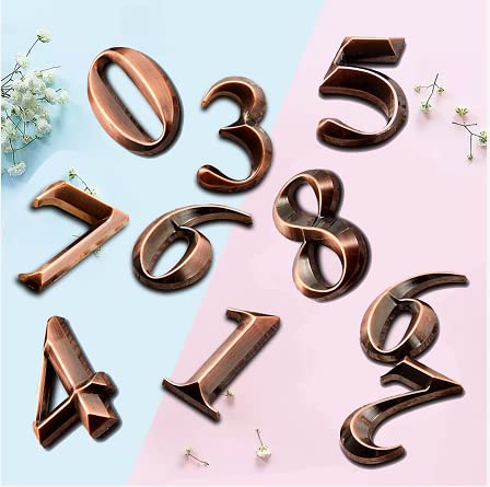 Self-Adhesive 3 Inch Mailbox Numbers 0-9 Street Address Door House Numbers Signs For Apartment,Office,Residence,House Mailbox (Bronze,10 Pieces) #TOP7