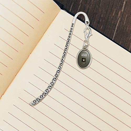 U.s. Army I Love My Soldier Metal Bookmark Page Marker With Oval Charm #TOP4