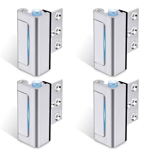 Steinwhale Home Security Door Reinforcement Lock 4Pack, Childproof Safety Door Lock Latch Inside Stopper, Add High Security to Prevent Home Unauthorized Entry, Aluminum Construction Finish