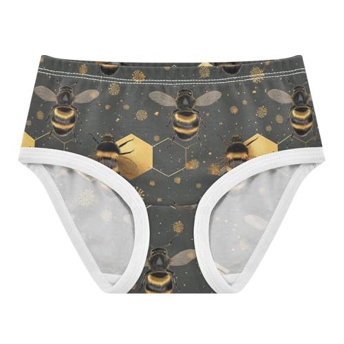 Wusikd Bees Girls' Underwear Cotton Honeycomb Girls Briefs Soft Toddler Underwear 2T