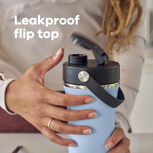 Hydro Flask Shaker Bottle – Insulated Stainless Steel Gym Bottle for Pre Workout & Protein 24 Oz Agave Green image 6