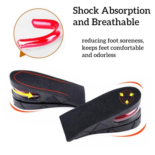 Image of Height Increase Insoles 2 Layers, 1.2 to 1.8 Inches, Universal Non-Slip Air Up Shoe Lifts Half Shoe Inserts, Variable Height Increasing Taller Shoes with Air Cushion for Women and Men, 1 Pair