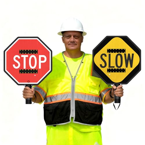 Pagaie de signalisation portable LED pour la sécurité des traversées scolaires