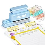 IMLIKE ルーズリーフ 5穴あけパンチ5穴製本用とじ具16個セット/混色: システム手帳 リフィル バインダー 用紙の増減が自由ですに対応 あなあけパンチ5穴 （ライトブルー）