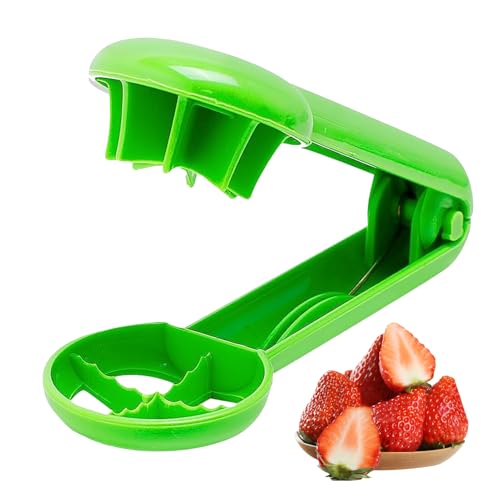 Herramienta Para Cortar Frutas - Cortador De Fresas, Cortador De Tomates Cherry | De Arándanos En Cuartos, Mango Antideslizante Ergonómico, Hoja Afilada De Acero Inoxidable, Utensilio De
