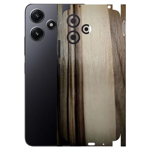 Image of AtOdds - REDMI 12 (5G) - Mobile Back Skin Sticker - Lamination - Rear Screen Guard Protector Film Wrap (Coverage - Back+Camera+Sides) (Design - Teak Wood)