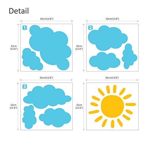 Decowall Dwg-707Sby Sun And Clouds Graphic Kids Wall Stickers Wall Decals Window Stickers Peel And Stick Wall Stickers For Kids Nursery Bedroom Living Room (Blue_707Sby) #TOP4