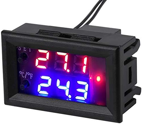 Digital Display Microcomputer Thermostat Temperature Controller Switch, Household Thermostats with Sensor DC12V-T