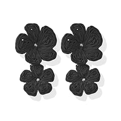B:black flower earrings
