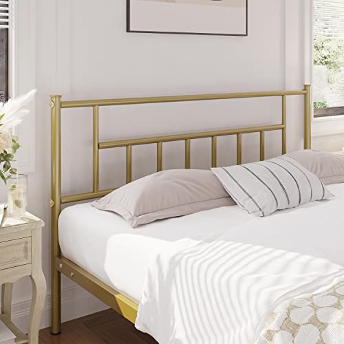 Yaheetech YT-00122590 13 Inch Full Size Metal Bed Frame With Headboard And Footboard Platform Bed Frame With Storage No Box Spring Needed Mattress Foundation Antique Gold thumb #3