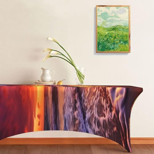 Nappe extensible anti-plis pour table rectangulaire de fête de 1,8 m - 8