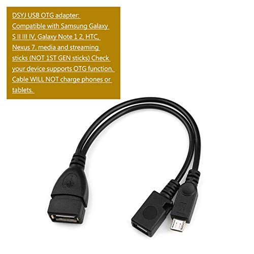 Dsyj Dsyj-D0000101 Micro Usb Host Otg Cable With Micro Usb Power For Nexus 4 Nexus 7 Galaxy S Iii & Galaxy Nexus 0.65Ft 1Pcs Black #TOP6