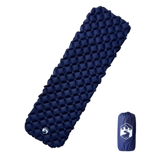 Homgoday Colchón de camping hinchable azul marino 190 x 58 x 6 cm, colchón para cama, colchón para sofá cama marco