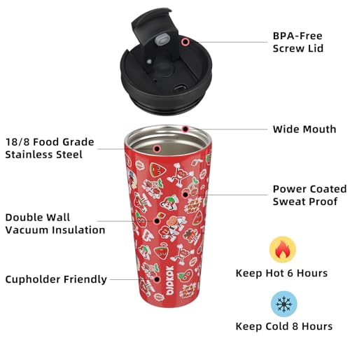 Image of BJPKPK 22 oz Coffee Tumbler with Straw, Insulated Stainless Steel Cup