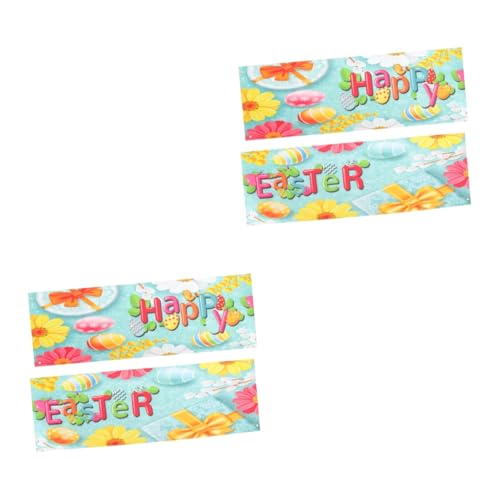 2 Pz Pasqua Banner Decor Bandiere Immagine Ornamento Regali Di Foto Fondali Per La Fotografia Sfondo Artigianato 100D