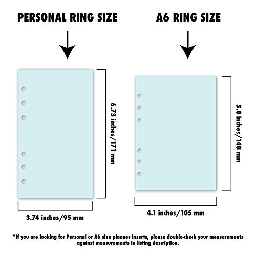 Personal Contacts Address Book Planner Insert Refill, 3.74 X 6.73 Inches, Pre-Punched For 6-Rings To Fit Filofax, Lv Mm, Kikki K And Other Binders, 30 Sheets Per Pack #TOP7