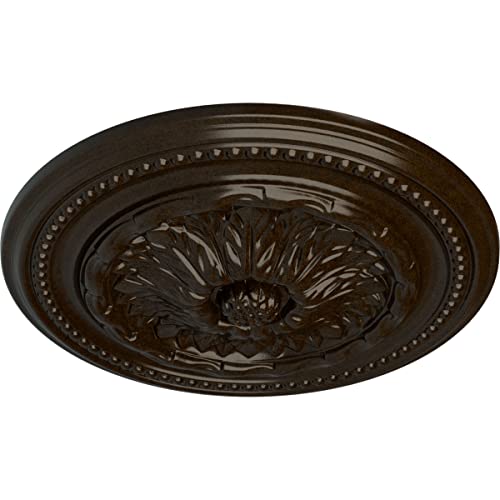Image of Ekena Millwork CM15CHBZS 15 3 /4 inchOD X 1 7 /8 inchP Chester Ceiling Medallion Fits Canopies Up to 2 1 /4 inch, Bronze