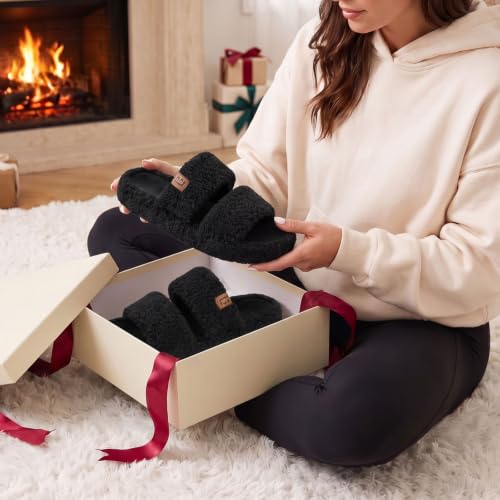 Image of LongBay Slippers for Women Memory Foam Open Toe Indoor House Shoes Gifts