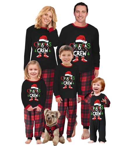 OAKFashion Christmas Family Pajamas Sets, Christmas Family Matching Pajamas Sleepwear Pjs Xmas Jammies Holiday(&b-11, Mom, L)