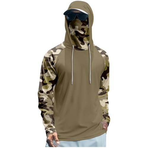 ADHOWBEW Fishing Shirt with Hood Cooling Hoodies Hooded Shirt Uv Casual Summer UPF 50+ Uv Rash Guard 2025
