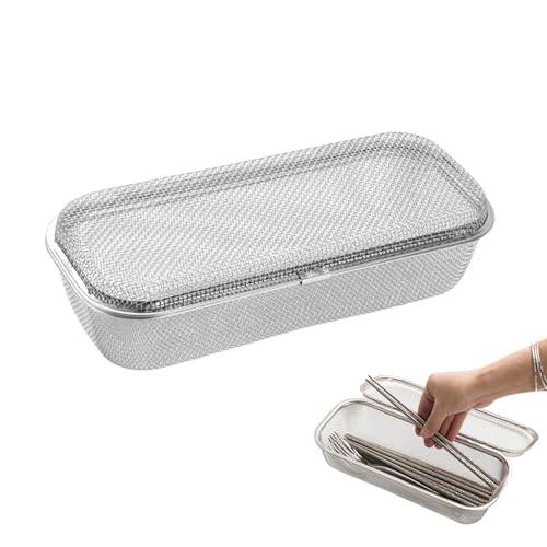 YUNYDSM Besteckkorb Spülmaschine Geschirrspülerkorb Aus Edelstahl, 26,5 x 11,5 x 7,5 cm, Spülmaschiâ€¦ – Miniatur