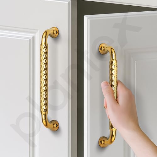 Image of Plantex Cabinet Handle /Kitchen Cabinet Door Handle /Wardrobe /160 mm Cupboard Handle /Door Pull-Push Handle for Home /Office - Pack of 2 (Gold)