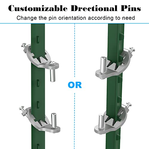 T-Post Gate Hinge Pins - Gate Hanger On Metal T Post With 5/8 Pin, Outdoor Chain Link Fence Gate Hinges, Steel Target Hanger For Farm Gate, Garden & Backyard Gate, Cattle Panel #TOP1