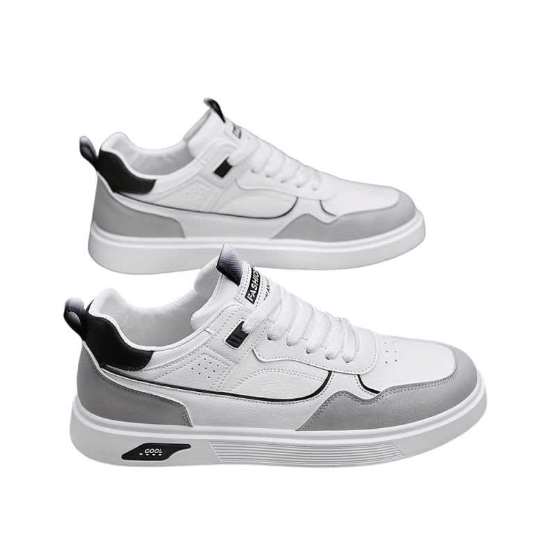 Men's Skateboarding Shoes Casual Lace-up Sneakers - Solid Color Low Top PU Trainers, All-Season Round Toe Footwear with Fabric Inner, PVC Sole, Cloth Insole for Everyday Wear