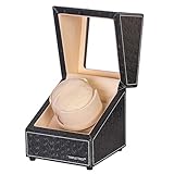 Watch Winder for Automatic Watches, Single Watch Winder Box with Japanese Quiet Motor, Ac Adapter, Women's and Men's Watches Winder 4 Rotation Mode Setting